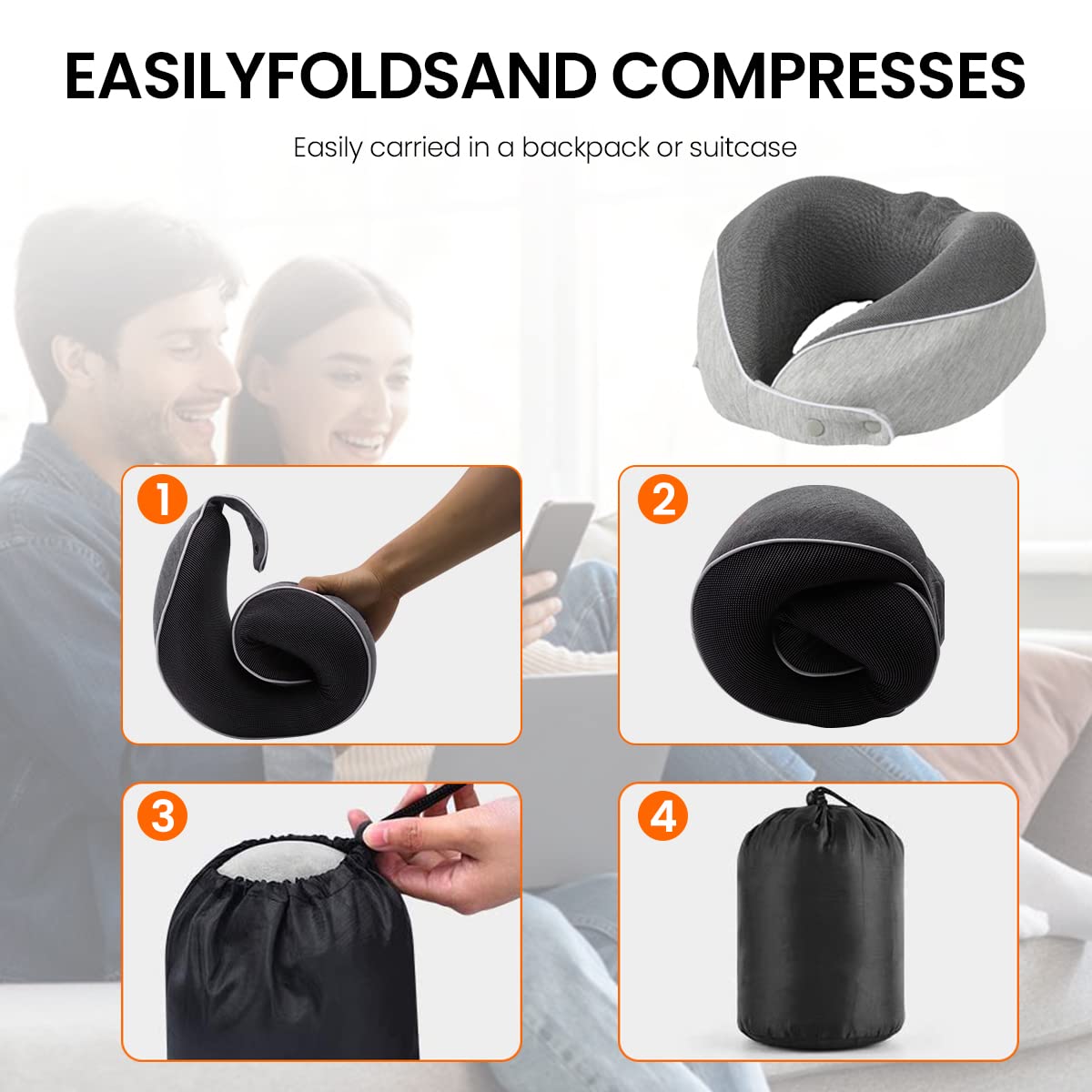 HANNEA Travel Neck Pillow Memory Foam U-shape Neck Pillow for Travel, Adjustable Neck Pillow Ergonomic Neck Pillow for Sleeping, Support Head, Neck HANNEA Travel Neck Pillow Memory Foam U-shape Neck Pillow for Travel, Adjustable Neck Pillow Ergonomic Neck Pillow for Sleeping, Support Head, Neck